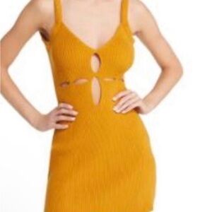 NWT For Love and Lemons
Maggie Ribbed
Cutaway V-Neck Mini Dress
